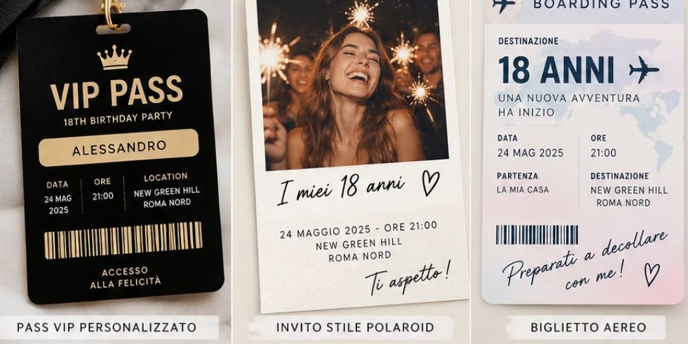 18 anni inviti particolari
